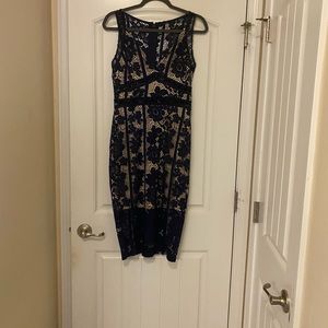 Navy blue knitted dress